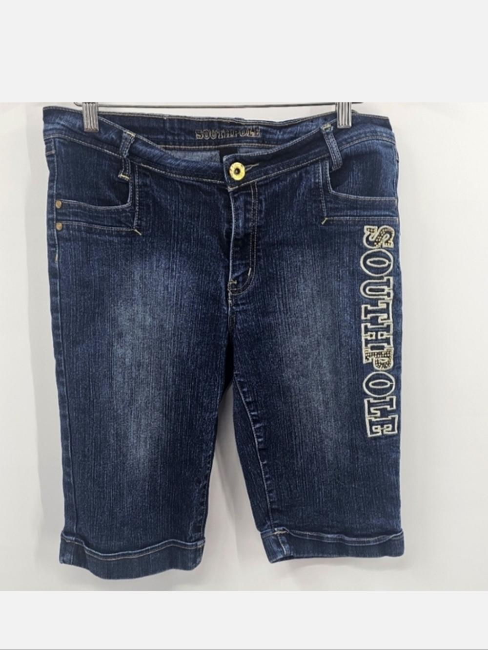 Southpole Denim Shorts with Embroidered Logo Vintage 90's Size 15